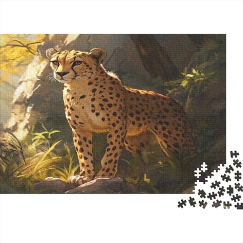 Gepard 1000pcs (75x50cm) Puzzle Für Erwachsene Wildtiere Rätsel,Schwieriges Rätsel,DIY Geschicklichkeitsspiele Für Die Ganze Familie von KWFYBEHZ