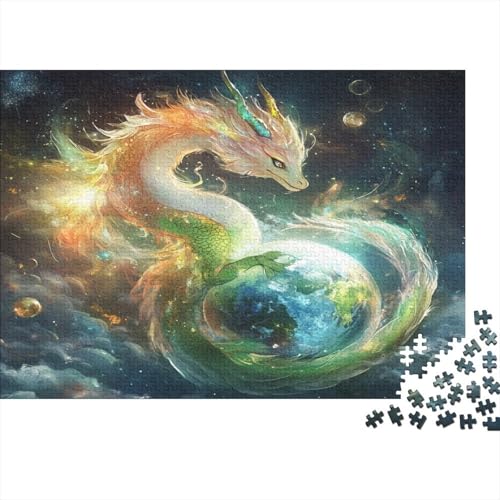 Glänzender asiatischer Drache 1000pcs (75x50cm) Puzzle Für Erwachsene Schöne Erde Geschicklichkeitsspiel-Rätsel von KWFYBEHZ