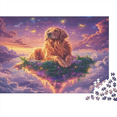 Golden Retriever Puzzle 1000pcs (75x50cm) Erwachsene Schwimmende Inseln Puzzle Erwachsene Geschicklichkeitsspiel Für Die Ganze Familie von KWFYBEHZ