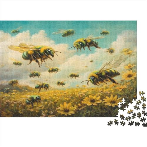 Grüne Hummel Puzzle 1000pcs (75x50cm) Erwachsene Blumen Puzzle Erwachsene Geschicklichkeitsspiel Für Die Ganze Familie von KWFYBEHZ