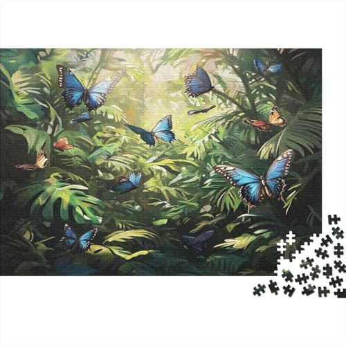 Grüner Dschungel Rätsel Für Erwachsene |Bunt Butterflies| 1000pcs (75x50cm) Puzzles Lernspiele Home Decor Puzzles von KWFYBEHZ