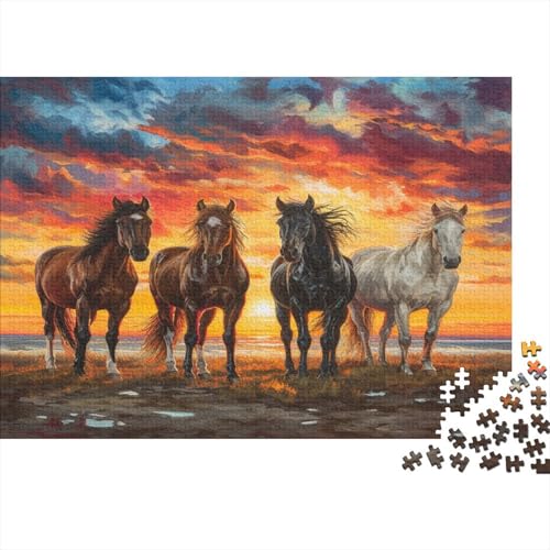 Horses Rätsel Für Erwachsene |Different Sonnenuntergang| 1000pcs (75x50cm) Puzzles Lernspiele Home Decor Puzzles von KWFYBEHZ