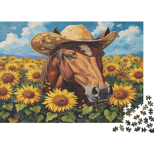 Horses Rätsel Für Erwachsene |Sonnenblume| 1000pcs (75x50cm) Puzzles Lernspiele Home Decor Puzzles von KWFYBEHZ