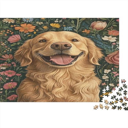 Hund 1000pcs (75x50cm) Puzzle Für Erwachsene Blumen Rätsel,Schwieriges Rätsel,DIY Geschicklichkeitsspiele Für Die Ganze Familie von KWFYBEHZ