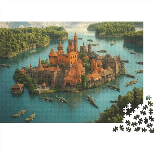 Inselstadt Puzzle 1000pcs (75x50cm) Erwachsene Graben Puzzle Erwachsene Geschicklichkeitsspiel Für Die Ganze Familie von KWFYBEHZ