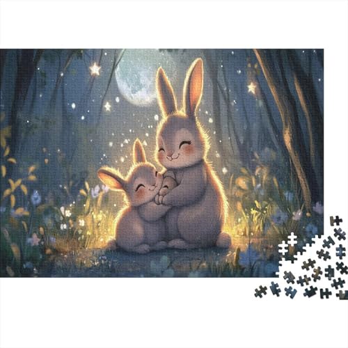 Kaninchen Puzzle 1000pcs (75x50cm) Erwachsene Quiet Wald Puzzle Erwachsene Geschicklichkeitsspiel Für Die Ganze Familie von KWFYBEHZ