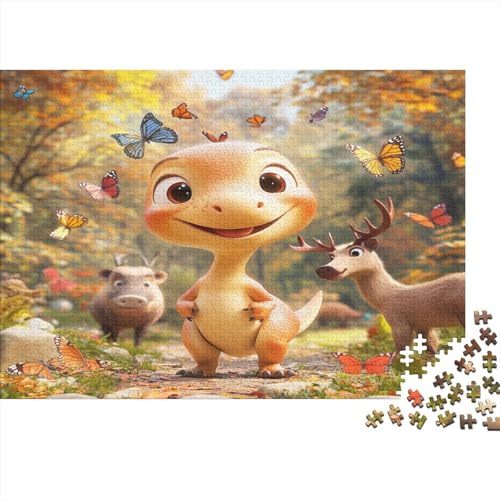 Kleiner Dinosaurierier 1000pcs (75x50cm) Puzzles,Bunt Schmetterling Schwieriges Rätsel,Geschicklichkeitsspiele Für Die Ganze Familie von KWFYBEHZ