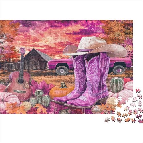 Kuhboy Boots, Kuhboy Hat Rätsel Für Erwachsene |Westernthema| 1000pcs (75x50cm) Puzzles Lernspiele Home Decor Puzzles von KWFYBEHZ