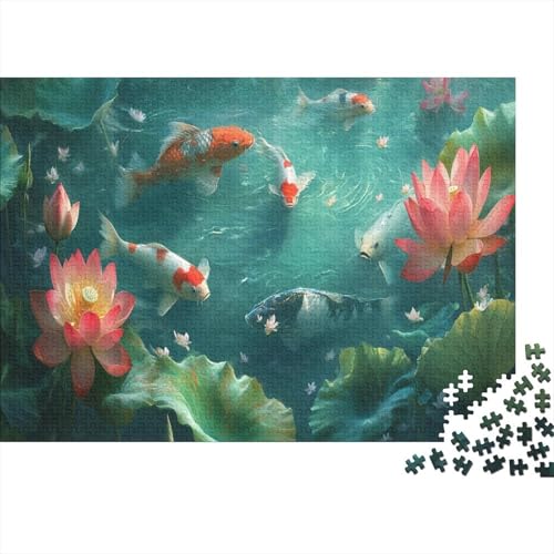 Lotus-Teich, Lotus 1000pcs (75x50cm) Erwachsenenpuzzle - Karpfen Erwachsenenpuzzle DIY-Puzzlespielzeug von KWFYBEHZ