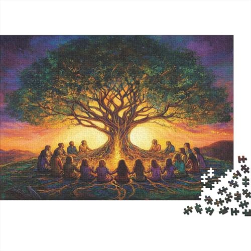 Majestätischer Baum Rätsel Für Erwachsene |Verbindung und Einheit| 1000pcs (75x50cm) Puzzles Lernspiele Home Decor Puzzles von KWFYBEHZ