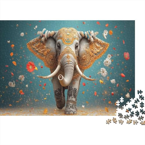 Mandala-Muster 1000pcs (75x50cm) Puzzle Für Erwachsene Elefant Rätsel,Schwieriges Rätsel,DIY Geschicklichkeitsspiele Für Die Ganze Familie von KWFYBEHZ