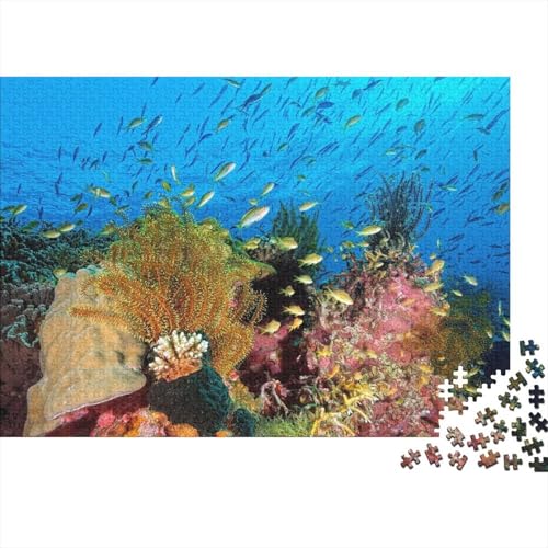 Meeresleben,Puzzles Fische Tiers Koralles Gemusterte Nachhaltige Puzzles Für Erwachsene Hochwertige Holzspielpuzzles 1000pcs (75x50cm) von KWFYBEHZ