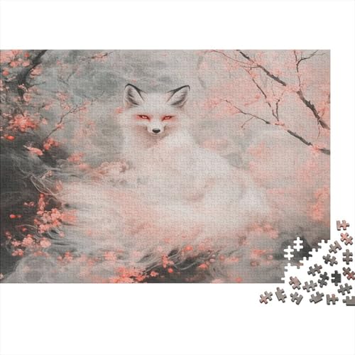 Neunschwänziger Fuchs Rätsel Für Erwachsene |Peach Wald Pink Smoke| 1000pcs (75x50cm) Puzzles Lernspiele Home Decor Puzzles von KWFYBEHZ