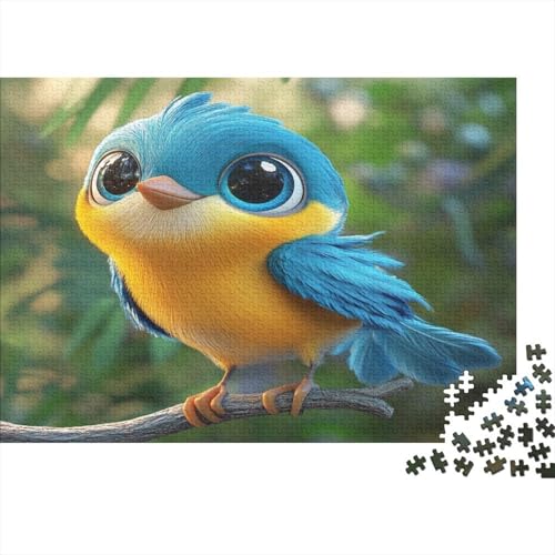 Niedlich Blue and Yellow Vogel Rätsel Für Erwachsene |Nachtigall| 1000pcs (75x50cm) Puzzles Lernspiele Home Decor Puzzles von KWFYBEHZ