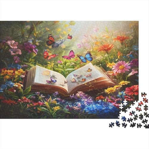 Offenes Buch in The Garden 1000pcs (75x50cm) Puzzle Für Erwachsene Bunt Schmetterlinge Fliegeing Rätsel,Schwieriges Rätsel,DIY Geschicklichkeitsspiele Für Die Ganze Familie von KWFYBEHZ