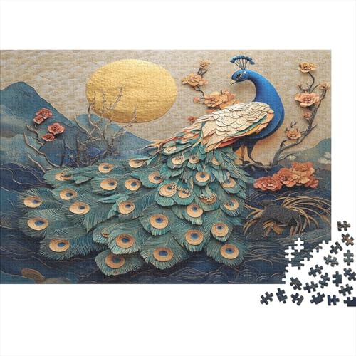 Pfau Puzzle 1000pcs (75x50cm) Erwachsene Papierskulpturkunst Puzzle,Home Decor von KWFYBEHZ