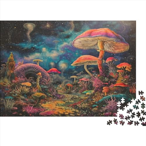 Pilz,Puzzles Cartoon Gemusterte Nachhaltige Puzzles Für Erwachsene Hochwertige Holzspielpuzzles 1000pcs (75x50cm) von KWFYBEHZ