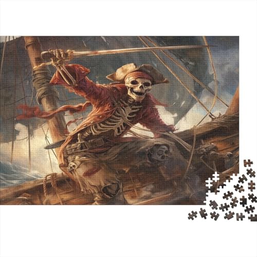 Piratenschiff 1000pcs (75x50cm) Erwachsenenpuzzle - Skelettpirat Erwachsenenpuzzle DIY-Puzzlespielzeug von KWFYBEHZ