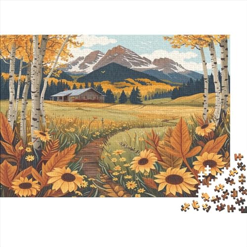 Poplar Wald 1000pcs (75x50cm) Erwachsenenpuzzle - Sonnenblume Erwachsenenpuzzle DIY-Puzzlespielzeug von KWFYBEHZ