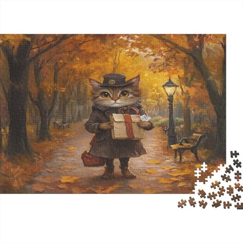 Postman Katze Rätsel Für Erwachsene |Herbst Park| 1000pcs (75x50cm) Puzzles Lernspiele Home Decor Puzzles von KWFYBEHZ