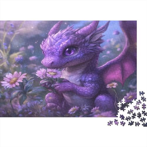 Purple Drache 1000pcs (75x50cm) Puzzles,Niedlicher Cartoon Schwieriges Rätsel,Geschicklichkeitsspiele Für Die Ganze Familie von KWFYBEHZ