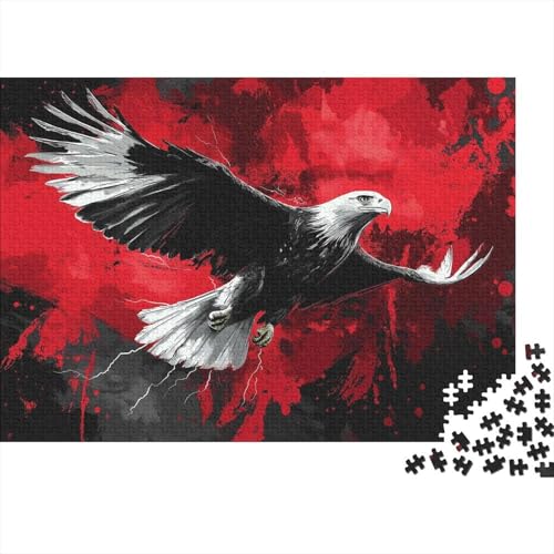 Puzzle 1000pcs (75x50cm) Erwachsene Adler and Lightning Puzzle Damen Herren Holzbrett Präzisions-Interlocking Skizzenstil von KWFYBEHZ