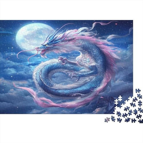 Puzzle 1000pcs (75x50cm) Erwachsene Chinese Drache Hölzern Puzzles Für Erwachsene,Lustige Spielrätsel Für Erwachsene Mondlit Sky Hölzern Puzzles Für Teenager von KWFYBEHZ