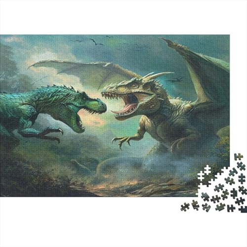 Puzzle 1000pcs (75x50cm) Erwachsene Dinosaurierierier Puzzle Damen Herren Holzbrett Präzisions-Interlocking Tiers von KWFYBEHZ