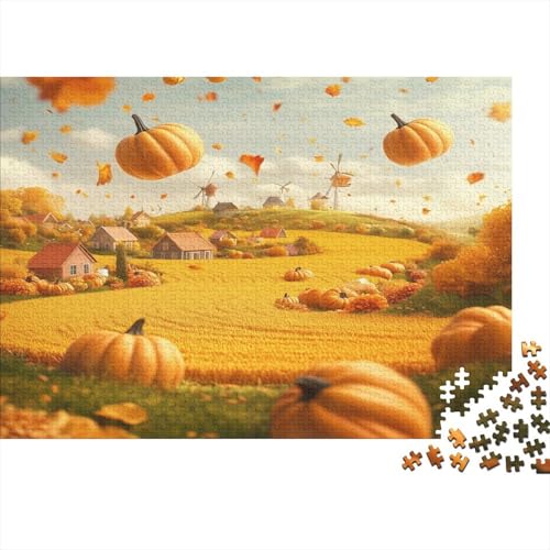 Puzzle 1000pcs (75x50cm) Erwachsene Gelbe Reisfelder Puzzle Damen Herren Holzbrett Präzisions-Interlocking Ernteszene von KWFYBEHZ