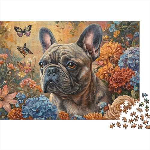 Puzzle 1000pcs (75x50cm) Erwachsene Hund Hölzern Puzzles Für Erwachsene,Lustige Spielrätsel Für Erwachsene Blumen Schmetterlinge Hölzern Puzzles Für Teenager von KWFYBEHZ