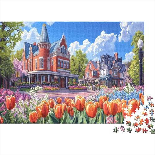 Puzzle 1000pcs (75x50cm) Erwachsene Kanadische Stadt Hölzern Puzzles Für Erwachsene,Lustige Spielrätsel Für Erwachsene Tulpe Hölzern Puzzles Für Teenager von KWFYBEHZ