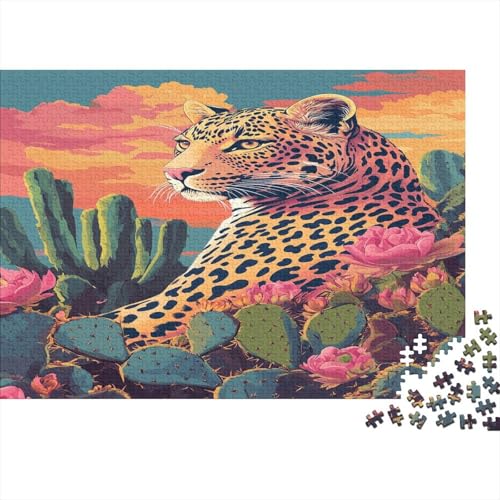 Puzzle 1000pcs (75x50cm) Erwachsene Panther Hölzern Puzzles Für Erwachsene,Lustige Spielrätsel Für Erwachsene Cactus Wüste LandsUmhang Hölzern Puzzles Für Teenager von KWFYBEHZ