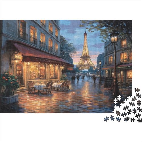 Puzzle 1000pcs (75x50cm) Erwachsene Paris in der Abenddämmerung Hölzern Puzzles Für Erwachsene,Lustige Spielrätsel Für Erwachsene Haussmann-Gebäude Hölzern Puzzles Für Teenager von KWFYBEHZ