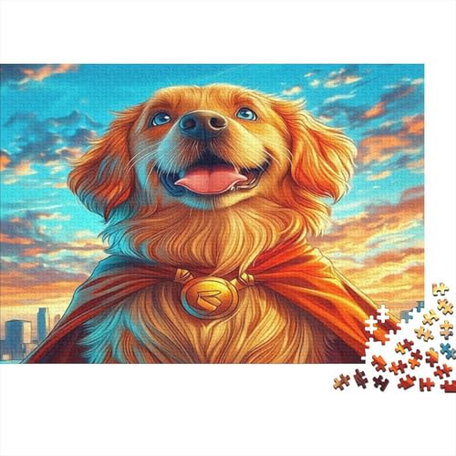 Puzzle 1000pcs (75x50cm) Erwachsene Umhang Hölzern Puzzles Für Erwachsene,Lustige Spielrätsel Für Erwachsene Hund with Tongue Sticking Out Hölzern Puzzles Für Teenager von KWFYBEHZ