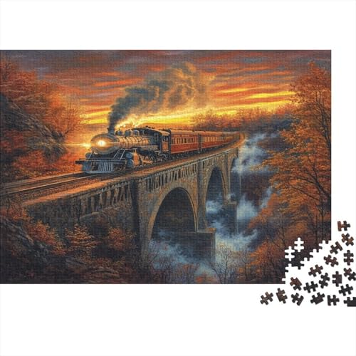 Puzzle 1000pcs (75x50cm) Erwachsene Zug Hölzern Puzzles Für Erwachsene,Lustige Spielrätsel Für Erwachsene Double Arch Brücke Hölzern Puzzles Für Teenager von KWFYBEHZ