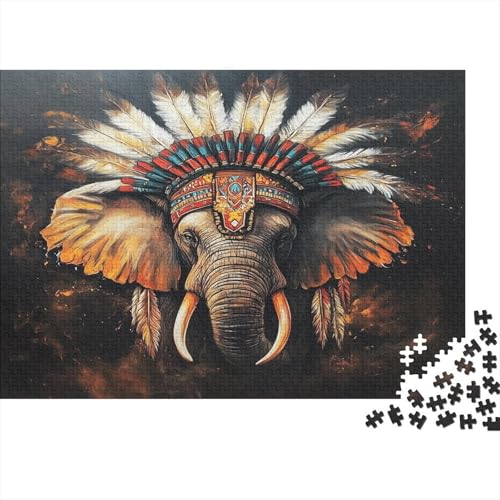 Puzzle Kopfschmuck der amerikanischen Ureinwohner,1000pcs (75x50cm) Puzzle Für Erwachsene Ab 14 Jahren Elefant Puzzle Home Dekoration Puzzle von KWFYBEHZ