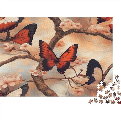 Puzzles 1000pcs (75x50cm) Für Erwachsene,Schmetterling Puzzles Für Frauen Und Männer. Hochwertiges,präzises Ineinandergreifen Kirschblüte von KWFYBEHZ