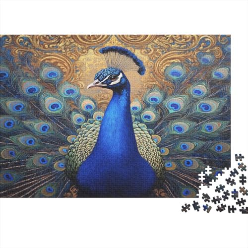 Puzzles 1000pcs (75x50cm) Für Erwachsene Blue Pfau Puzzles Für Erwachsene Puzzle-Lernspiele Gold und Blau von KWFYBEHZ