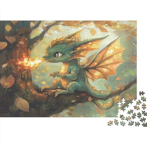 Puzzles 1000pcs (75x50cm) Für Erwachsene Cute Little Drache Puzzles Für Erwachsene Puzzle-Lernspiele Zauberwald von KWFYBEHZ