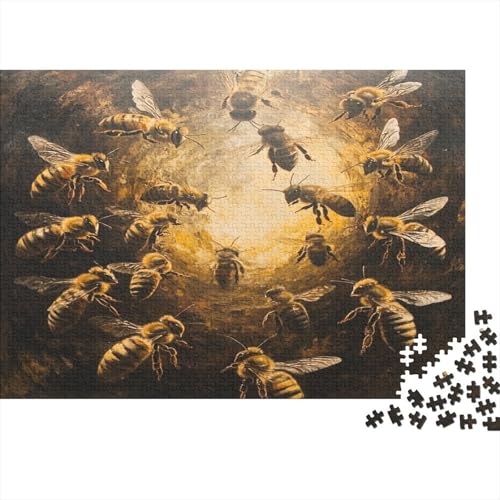 Puzzles Für Erwachsene 1000pcs (75x50cm) Bienen Puzzles Für Erwachsene Anspruchsvolles Spiel Bienehive Heimdekorationspuzzle von KWFYBEHZ