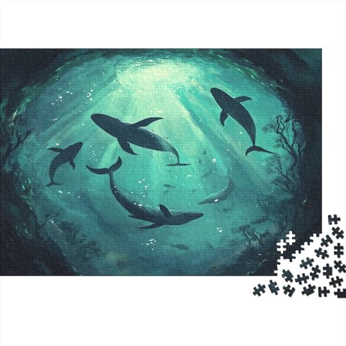 Puzzles Für Erwachsene 1000pcs (75x50cm) Fische und Wale Puzzles Für Erwachsene Anspruchsvolles Spiel Tiefsee Heimdekorationspuzzle von KWFYBEHZ