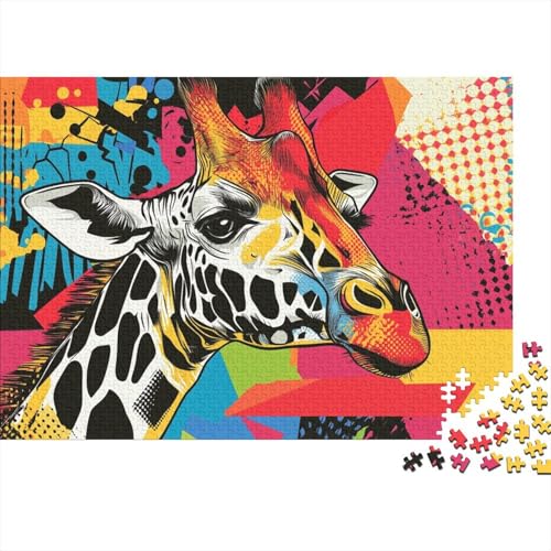 Puzzles Für Erwachsene 1000pcs (75x50cm) Pop-Art and Tiere Puzzles Für Erwachsene Anspruchsvolles Spiel Giraffe Heimdekorationspuzzle von KWFYBEHZ