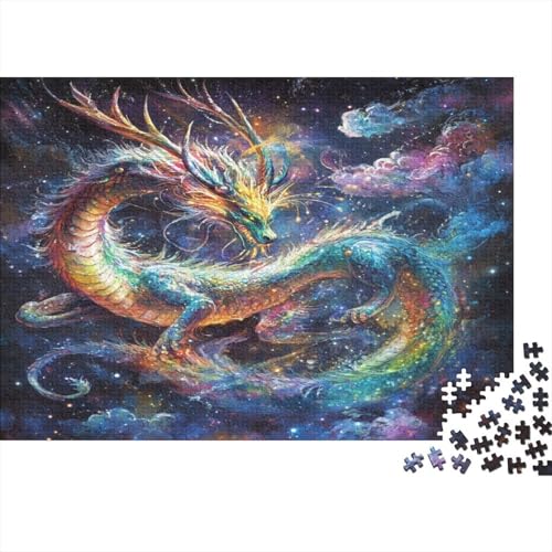 Regenbogen Cosmic Drache 1000pcs (75x50cm) Puzzle Für Erwachsene Alchemie-Kunststil Geschicklichkeitsspiel-Rätsel von KWFYBEHZ