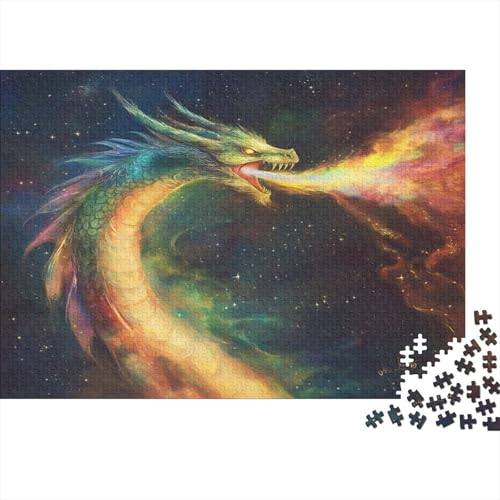 Regenbogen Drache 1000pcs (75x50cm) Puzzles,Fliegeing Under The Stars Schwieriges Rätsel,Geschicklichkeitsspiele Für Die Ganze Familie von KWFYBEHZ