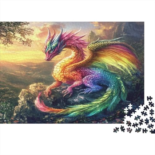 Regenbogen Drache Puzzle 1000pcs (75x50cm) Erwachsene Wald Puzzle Erwachsene Geschicklichkeitsspiel Für Die Ganze Familie von KWFYBEHZ