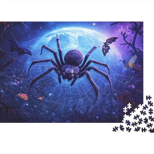 Riesiges Spinnennetz Puzzle 1000pcs (75x50cm) Erwachsene Schmetterlinge Bats Vollmond Puzzle Erwachsene Geschicklichkeitsspiel Für Die Ganze Familie von KWFYBEHZ