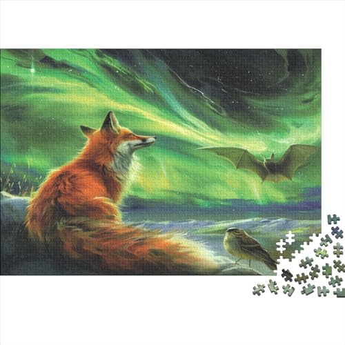 Rot Fuchs Rätsel Für Erwachsene |Nordlichter| 1000pcs (75x50cm) Puzzles Lernspiele Home Decor Puzzles von KWFYBEHZ