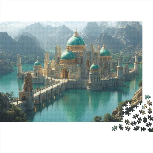 Schloss Rätsel Für Erwachsene |Surrounded by Berge| 1000pcs (75x50cm) Puzzles Lernspiele Home Decor Puzzles von KWFYBEHZ