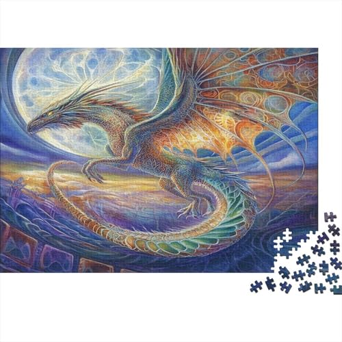 Schöner Fliegender Drache 1000pcs (75x50cm) Puzzle Für Erwachsene Mythisches Tier Geschicklichkeitsspiel-Rätsel von KWFYBEHZ