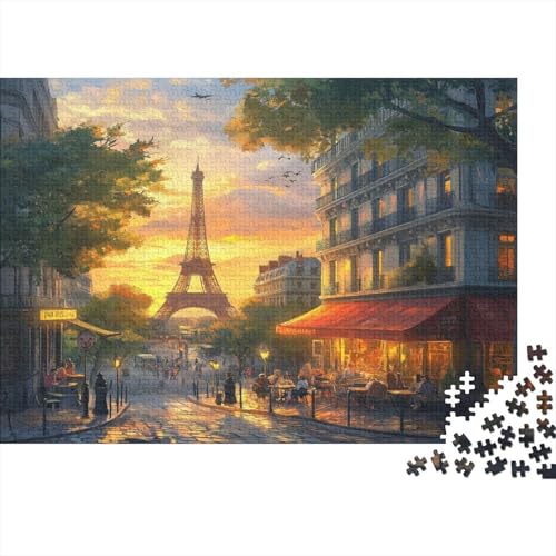 Sonnenuntergang in Paris Puzzle 1000pcs (75x50cm) Erwachsene SBaumt Cafe Puzzle Erwachsene Geschicklichkeitsspiel Für Die Ganze Familie von KWFYBEHZ